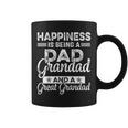 Happiness Is Being A Dad Granddad And A Great Grandad Funny Gifts For Dad Coffee Mug