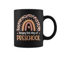 Happy Last Day Of Preschool Teacher Student Leopard Rainbow Coffee Mug