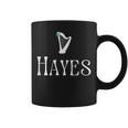 Hayes Surname Irish Family Name Heraldic Celtic Harp Coffee Mug