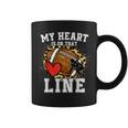 My Heart Is On The Line Offensive Lineman Football Leopard Coffee Mug