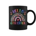 Hello 6Th Grade Leopard Boho Rainbow 1St Day Of School Coffee Mug