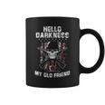 Hello Darkness My Old Friend Veteran Skull Us Flag Gift Coffee Mug