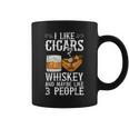 I Like Cigars Whiskey And Maybe 3 People Cigar Lounge Whiskey Funny Gifts Coffee Mug