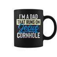 Im A Dad That Runs On Jesus Cornhole Coffee Mug