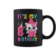 It's My 8Th Birthday Girl Cat Birthday 8 Year Old Coffee Mug