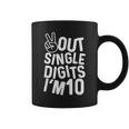 Kids Peace Out Single Digits Im 10 Year Old 10Th Birthday Coffee Mug