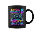 Level 8 Unlocked Awesome Since 2015 8Th Birthday Gaming Kids Coffee Mug