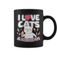 I Love Cats & Ice Cream Cute Kitty Feline Dessert Lover Coffee Mug