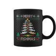 Merry Fishmas Ugly Sweater Fish Fishing Rod Christmas Tree Coffee Mug