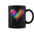 Neon Rainbow Heart Love Pride Lgbqt Rally Coffee Mug
