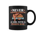 Never Underestimate A Girl With A Fishing Rod Women Angling Fishing Rod Funny Gifts Coffee Mug