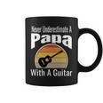 Never Underestimate A Papa With A Guitar Funny Retro Music Coffee Mug