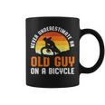 Never Underestimate An Old Guy On A Bicycle Funny Riders Dad Coffee Mug