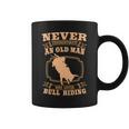 Never Underestimate An Old Man Bull Riding Rodeo Sport Coffee Mug