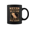 Never Underestimate An Old Man Bull Riding Rodeo Sport Old Man Funny Gifts Coffee Mug