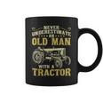 Never Underestimate An Old Man Funny Tractor Farmer Dad Gift For Mens Coffee Mug