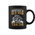 Never Underestimate An Old Man With A Tractor Funny Farmer Coffee Mug
