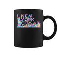 New York City Retro Manhattan Nyc Watercolor Skyline Ny City Coffee Mug