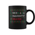 Nice Naughty Beaver Christmas List Ugly Sweater Coffee Mug