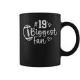 Number 19 Biggest Fan Football Player Mom Dad Family Coffee Mug