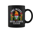 One Merry Social Studies Teacher Funny Christmas Educator Gifts For Teacher Funny Gifts Coffee Mug