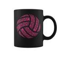 Pink Out Breast Cancer Awareness Pink Ribbon Volleyball Ball Coffee Mug