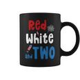 Red White And Two Birthday 4Th Of July American 2Nd Birthday Coffee Mug