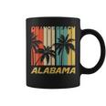 Retro Orange Beach Alabama Palm Trees Vacation Coffee Mug