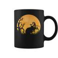 Retro Vintage Halloween Black Cat Witch Hat Bats Orange Moon Orange Funny Gifts Coffee Mug