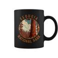 Sequoia National Park Illustration Distressed Circle Coffee Mug