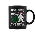 Squatching Through The Snow Christmas Sasquatch Santa Hat Coffee Mug