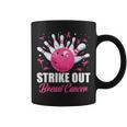 Strike Out Bowling Ball Pins Breast Cancer Pink Ribbon Coffee Mug