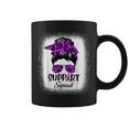 Support Pancreatic Cancer Awareness Messy Bun Ribbon Purple Coffee Mug