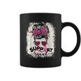 Support Squad Messy Bun Breast Cancer Awareness Pink Warrior Coffee Mug