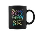 Sweet Sassy And Six Girls Birthday Tie Dye 6Th Bday Girl Coffee Mug