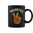 Thankful Peace Hand Sign For Thanksgiving Turkey Dinner Coffee Mug