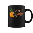 Thanksgiving Pumpkin Eating Turkey Funny Turkey Running Pumpkin Funny Gifts Coffee Mug