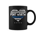 Thin Blue Line Heart Fort Worth Police Officer Texas Cops Tx Coffee Mug