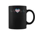 Transgender Heartbeat Trans Flag Ekg Pulse Line Pride Month Coffee Mug