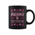 Ugly Christmas Sweater Merry And Caffeinated Party Coffee Mug