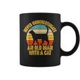 Never Underestimate An Old Man With A Cat Lover Vintage Coffee Mug