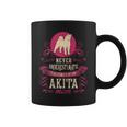 Never Underestimate Power Of Akita Mom Coffee Mug
