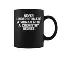 Never Underestimate A Woman With A Chemistry Degree Coffee Mug
