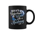 Never Underestimate A Woman With A Fishing Rod Angler Coffee Mug