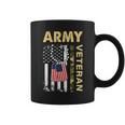 Veteran Vets Vintage Army Veteran Day American Flag Women Men Veterans Coffee Mug