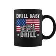 Vintage Drill Baby Drill American Flag Trump Funny Political Coffee Mug