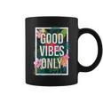 Vintage Good Vibes Only Flower Positive Motivation Coffee Mug