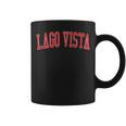 Vintage Lago Vista Tx Distressed Red Varsity Style Coffee Mug