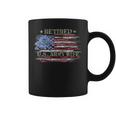 Vintage Usa American Flag Proud Retired Us Army Veteran Wife Coffee Mug