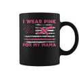 I Wear Pink For My Mama American Flag Breast Cancer Support Coffee Mug